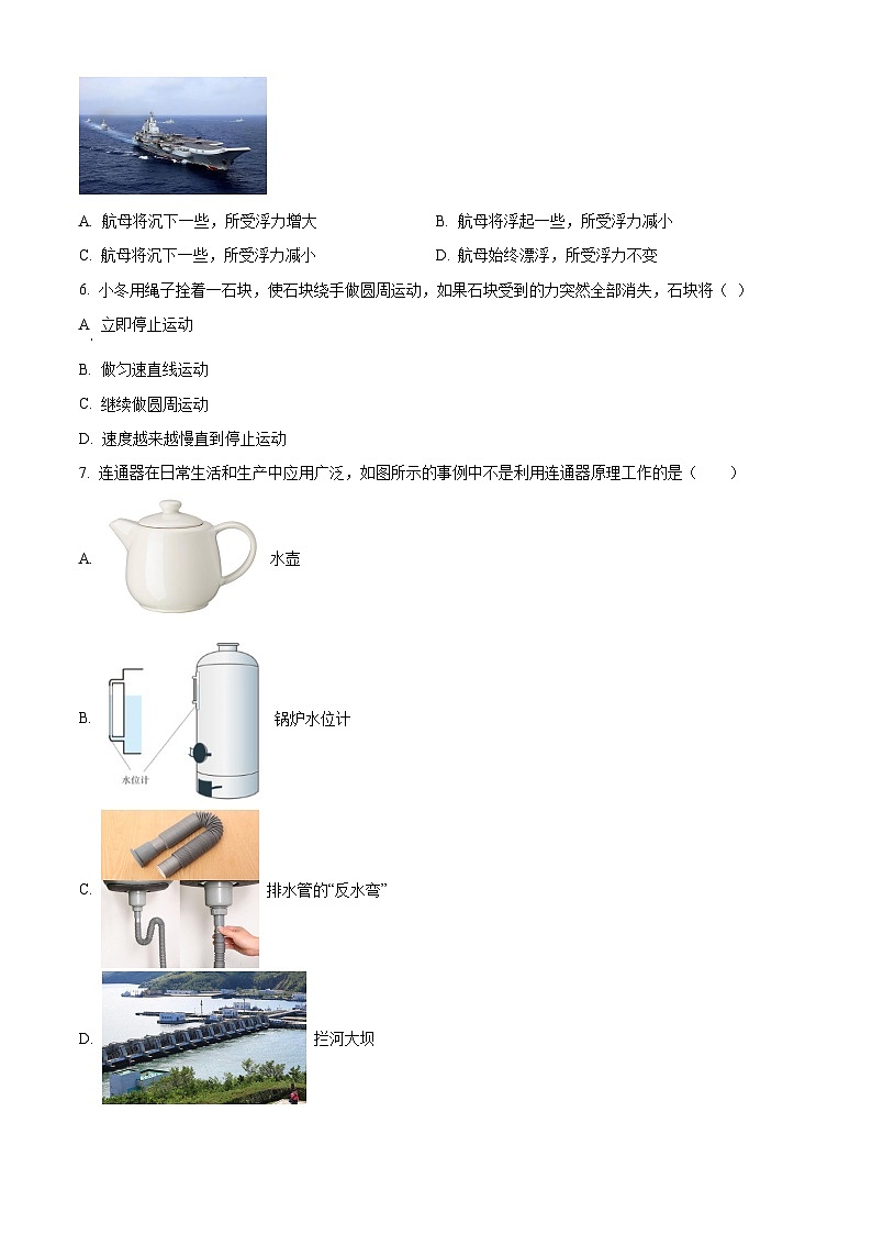 广东省惠州市惠阳区崇雅中学2023-2024学年八年级下学期5月期中物理试题（原卷版+解析版）02