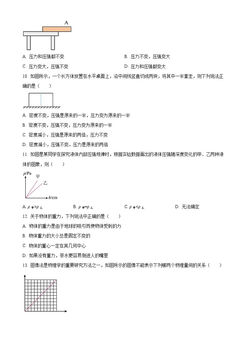 河北省石家庄高邑二中2023-2024学年八年级下学期期中物理试题（原卷版）第3页