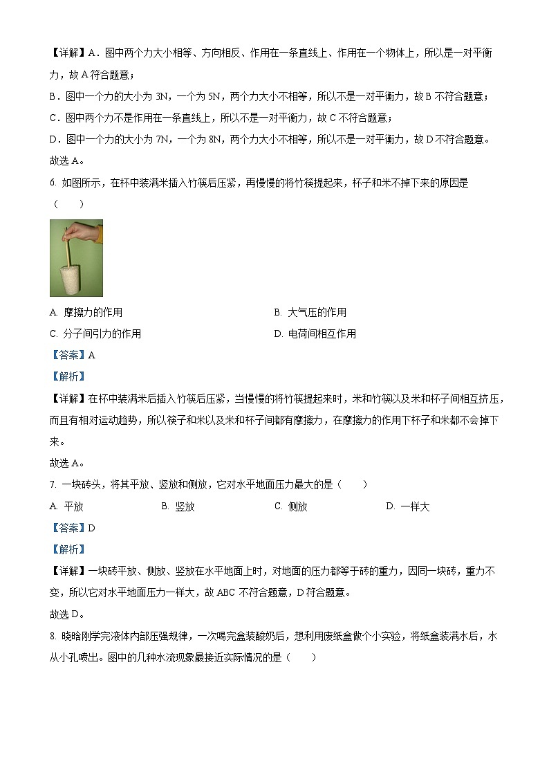 新疆维吾尔自治区和田地区墨玉县2023-2024学年八年级下学期5月期中物理试题（解析版）第3页