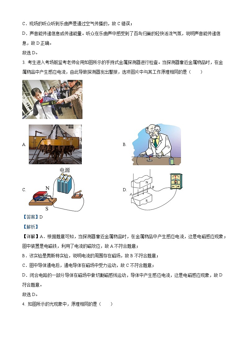 2024年海南省省直辖县级行政单位中考二模物理试题（解析版）第2页