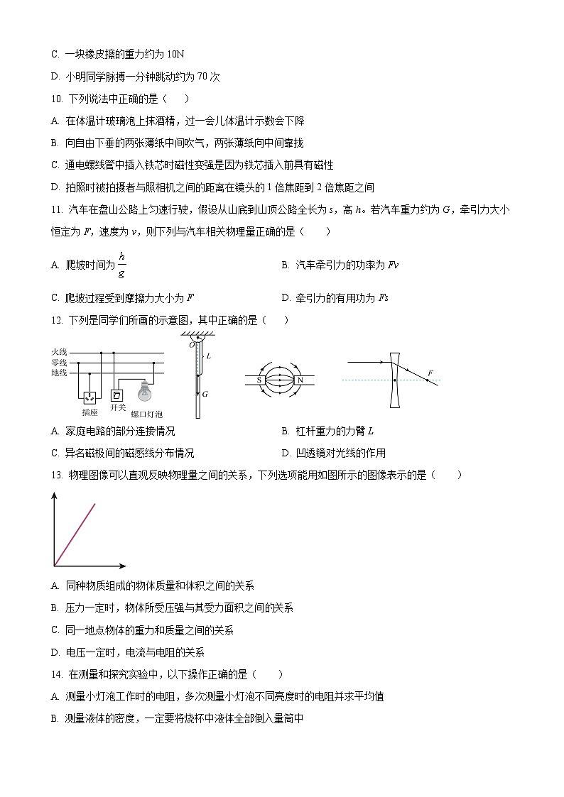 2024年江西省南昌市中考二模物理试题（原卷版+解析版）03