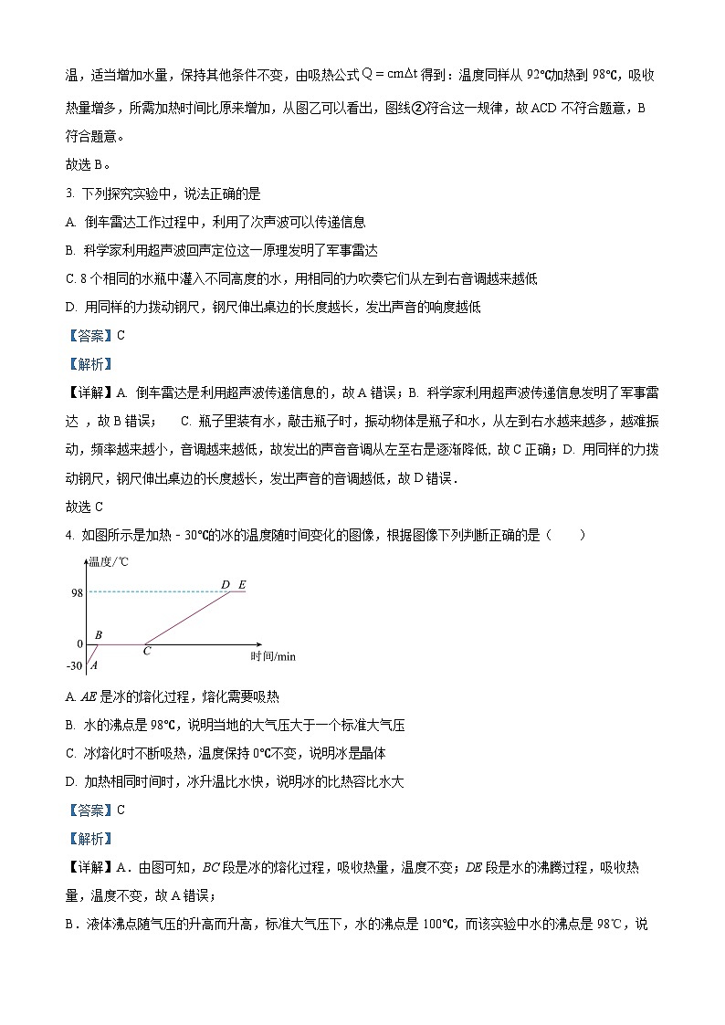 2024年湖北省武汉市华宜寄宿中学中考物理调研试题（解析版）第2页
