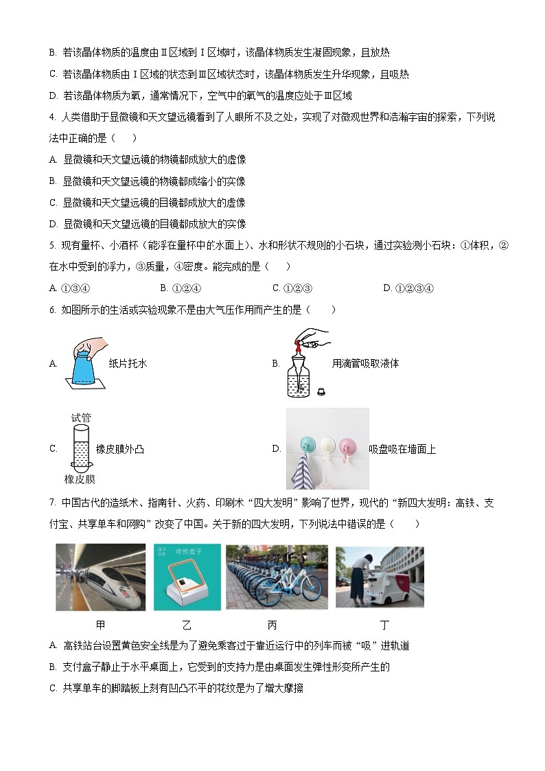 2024年江苏省宿迁市泗阳县中考第一次模拟考试物理试题（原卷版+解析版）02