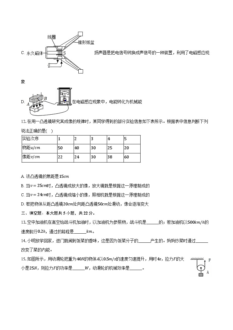 2024年湖南省长沙市湘江新区中考物理一模试卷（含解析）03