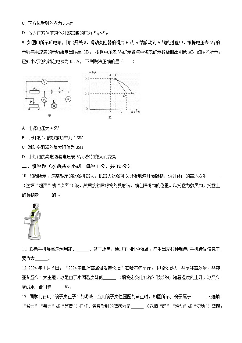 2024年辽宁省初中学业水平考试模拟卷物理试卷（三）（原卷版+解析版）03