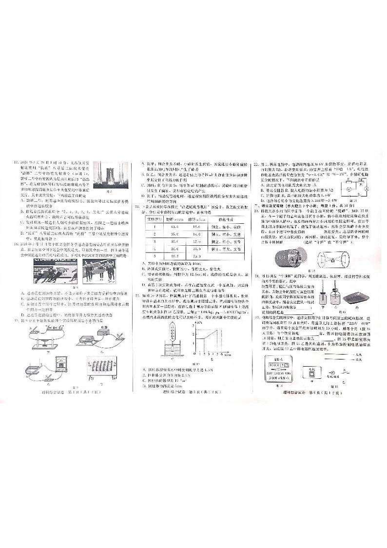 2024年河北省邯郸市九年级二模物理化学试题第2页
