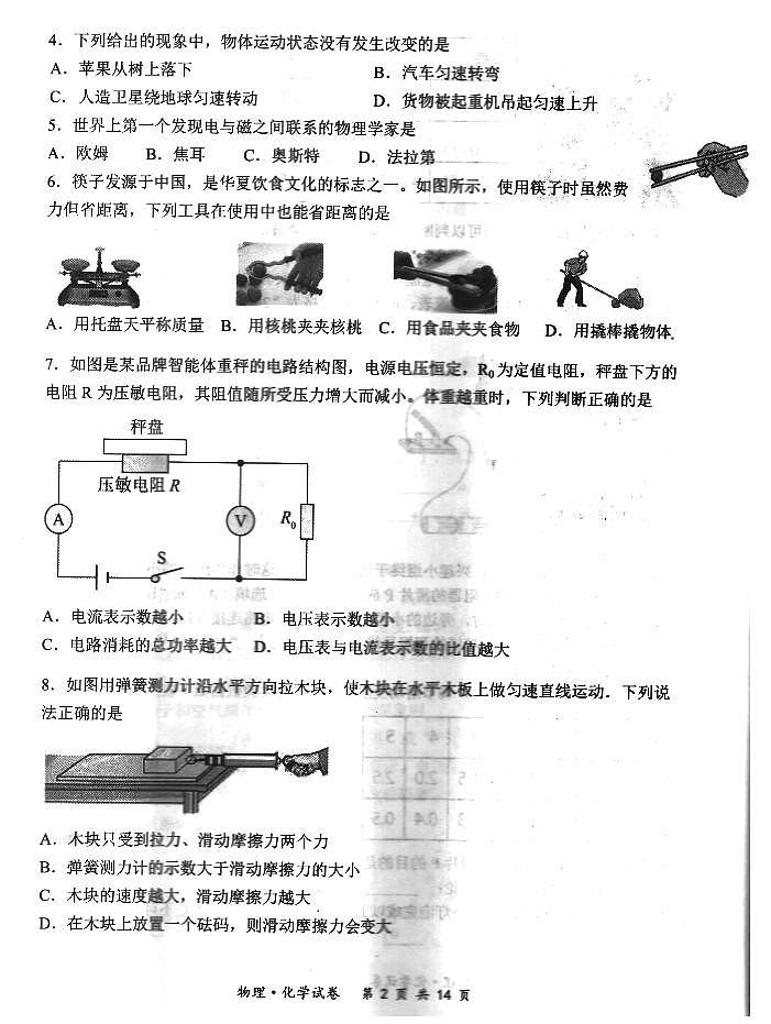 湖北省恩施土家族苗族自治州来凤县实中接龙春晖三校联考2024年九年级下学期5月期中物理化学试题02