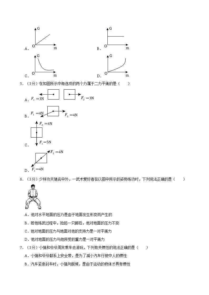 湖南省长沙市雅礼教育集团2023-2024学年八年级下学期期中物理试卷02