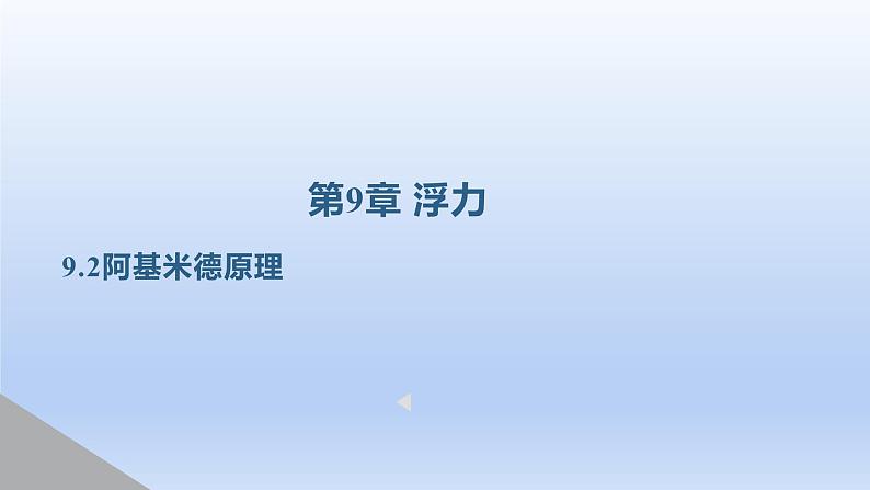 2024八年级物理下册第九章浮力第二节阿基米德原理上课课件（沪科版）第1页