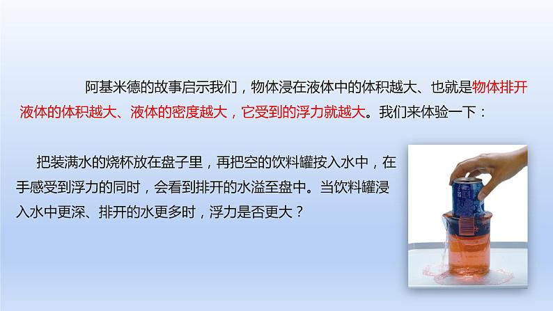 2024八年级物理下册第九章浮力第二节阿基米德原理上课课件（沪科版）第4页