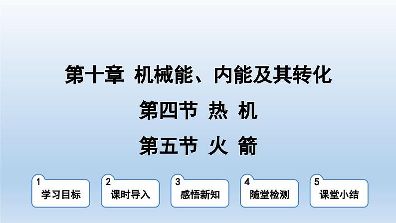 2024九年级物理全册第10章机械能内能及其转化10.4热机10.5火箭上课课件（北师大版）01