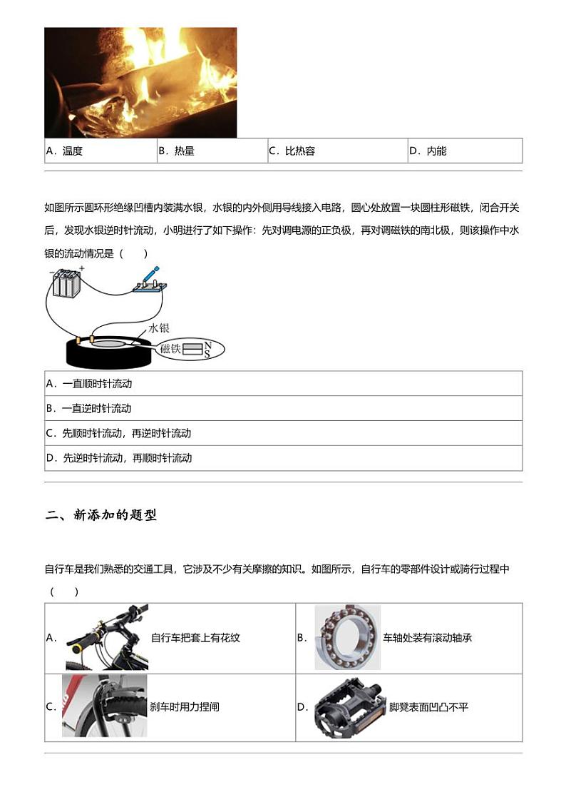 2024年山东济南高新区中考二模物理试卷第2页