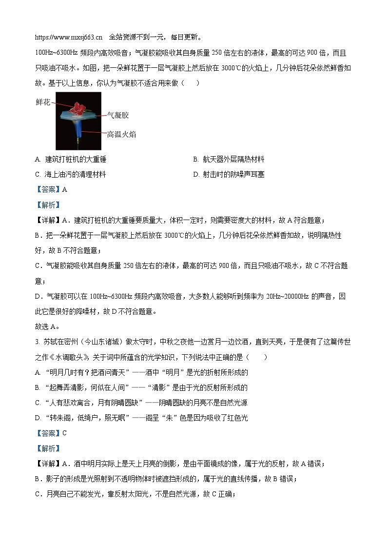 2024年山东省济南市历城区中考一模物理试题第2页