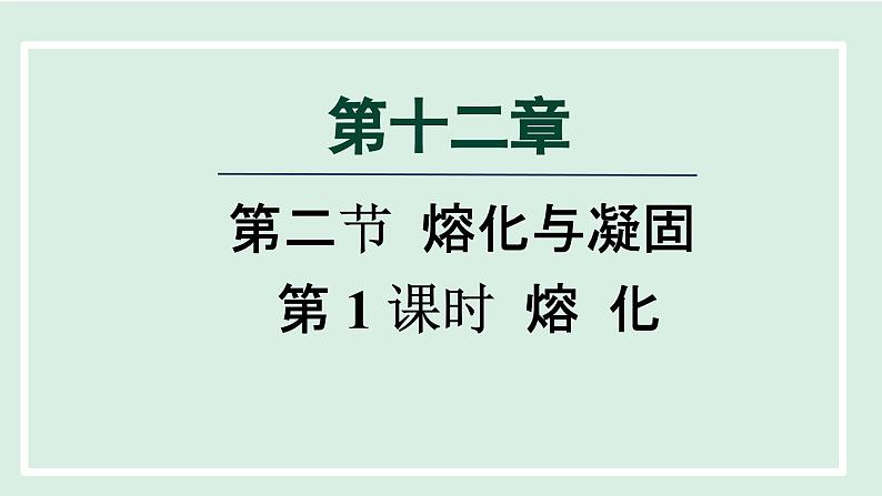 2024九年级物理全册第12章温度与物态变化12.2熔化与凝固第一课时课件（沪科版）第1页