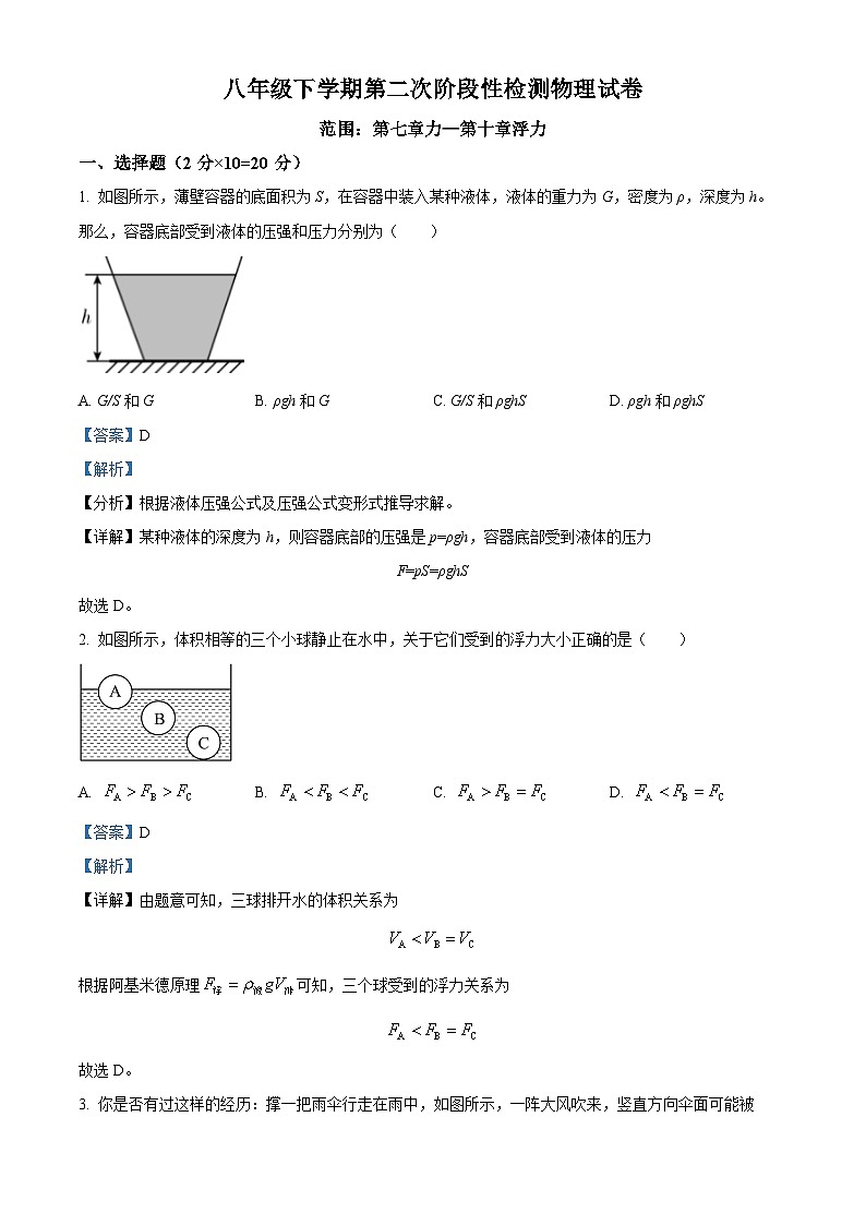 湖北省十堰市茅箭区实验中学教联体2023-2024学年八年级下学期5月期中物理试题01