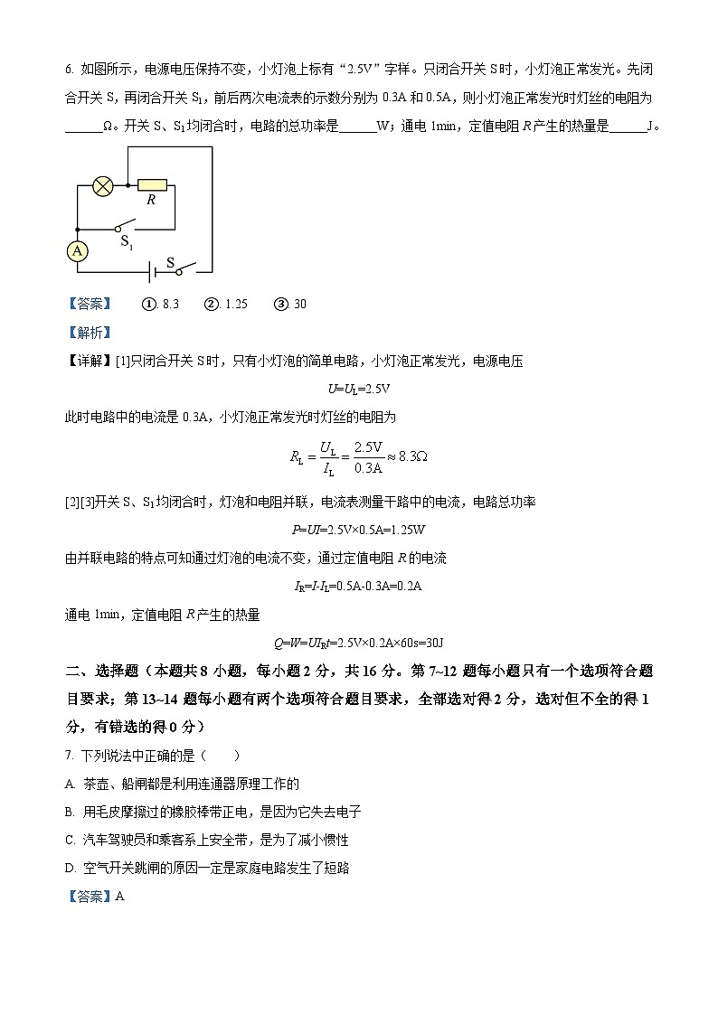 2024年河南省项城市中考第二次模拟考试物理试卷（解析版）第3页