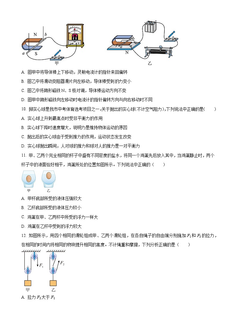2024年河南省项城市中考第二次模拟考试物理试卷（原卷版）第3页