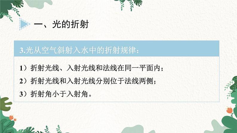 教科版物理八年级上册 第四章4. 光的折射课件06