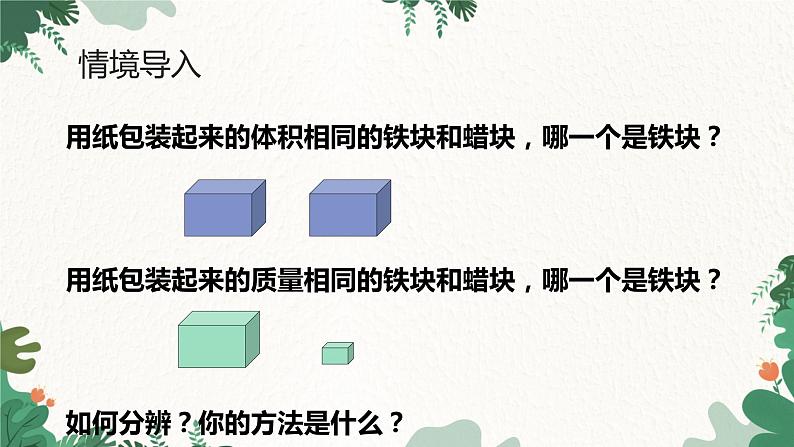 人教版物理八年级上册 第六章第二节第一课时 密度课件第2页