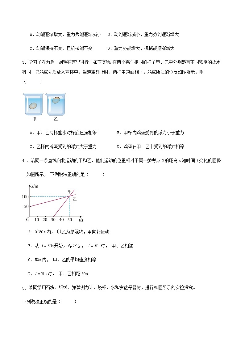 2024年上海市九年级中考物理冲刺模拟试卷第2页