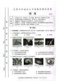 2024年北京西城初三二模物理试卷和答案