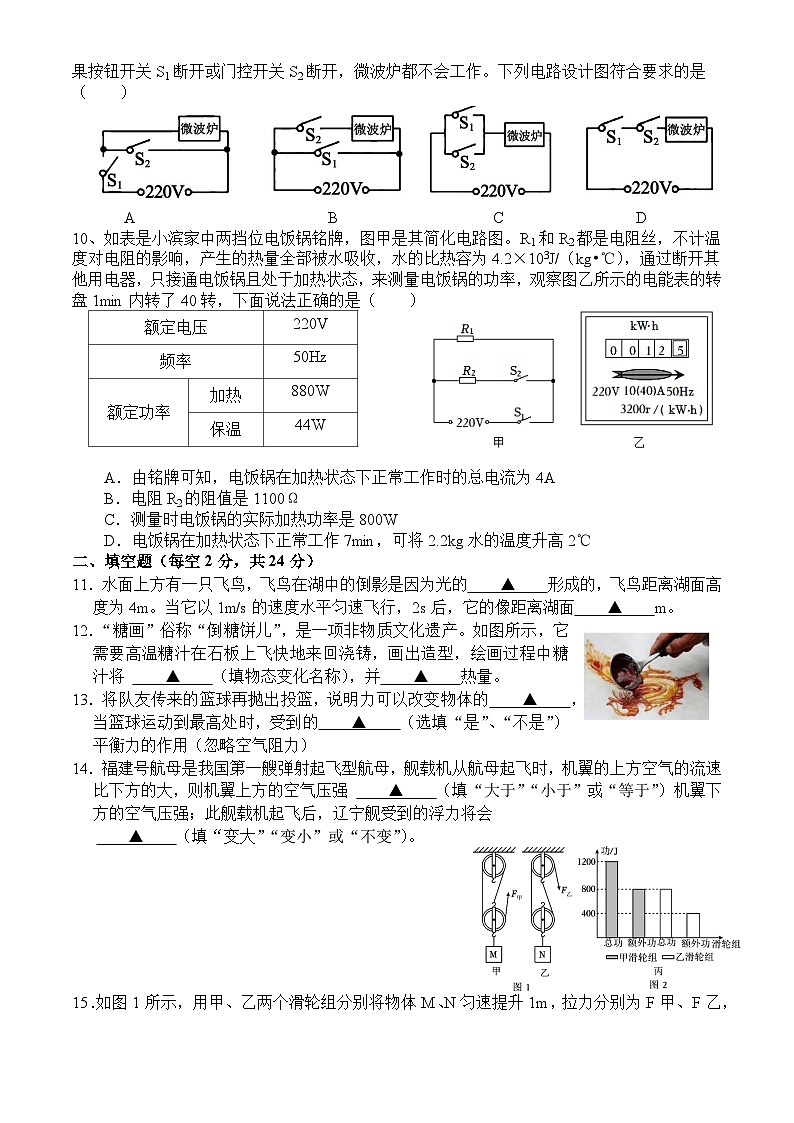 2024年四川省遂宁市射洪市四川省射洪中学校中考二模物理试题02
