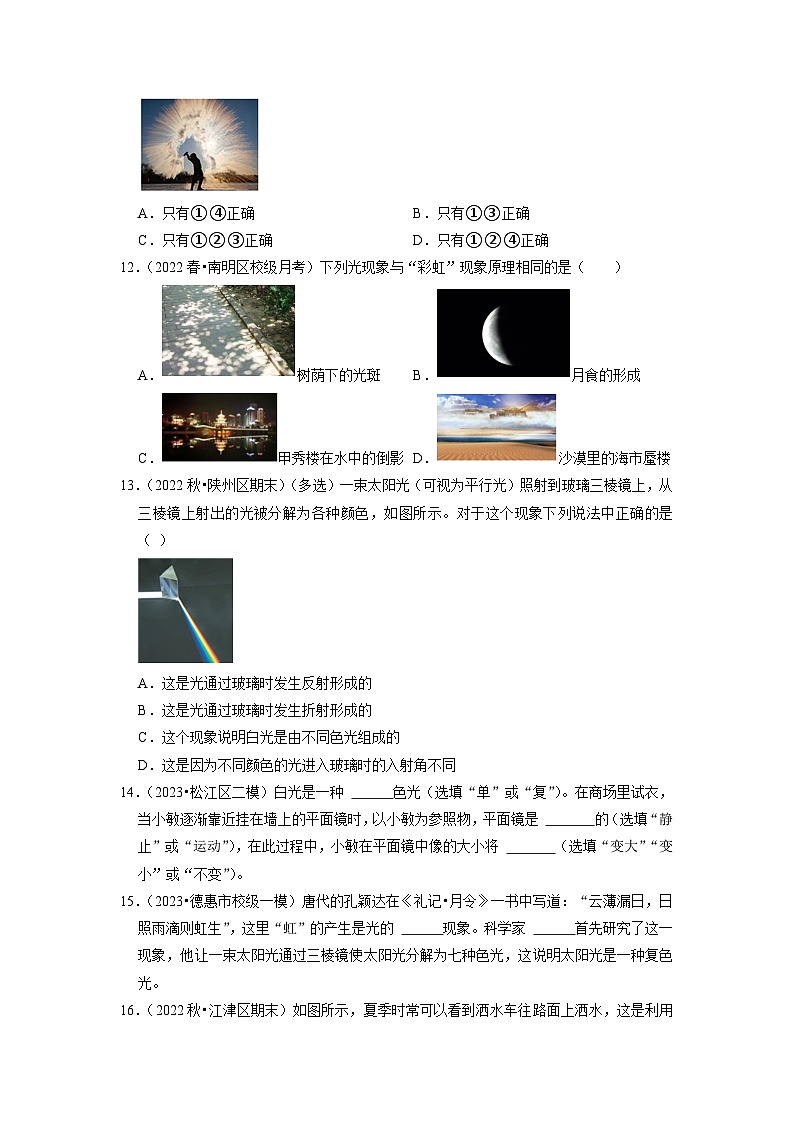 3.1 光的色彩 颜色（专题训练）【四大题型】（原卷版）第3页