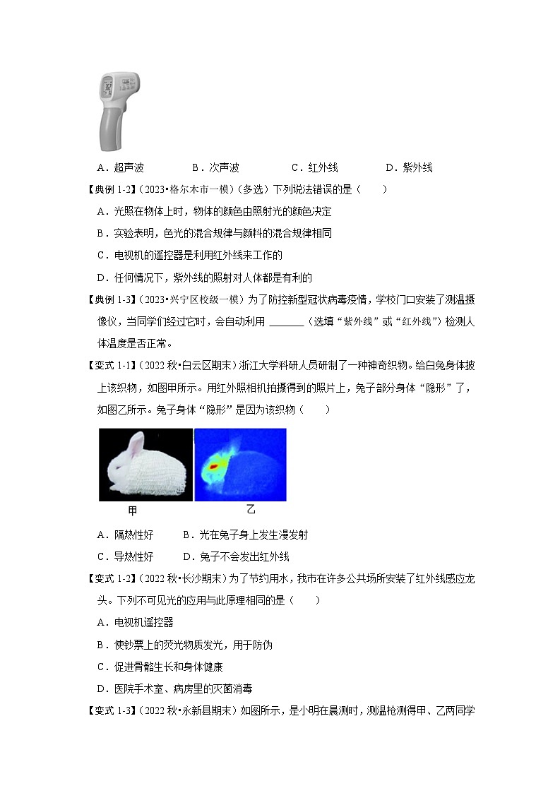 3.2 人眼看不见的光（考点解读）（原卷版）第2页