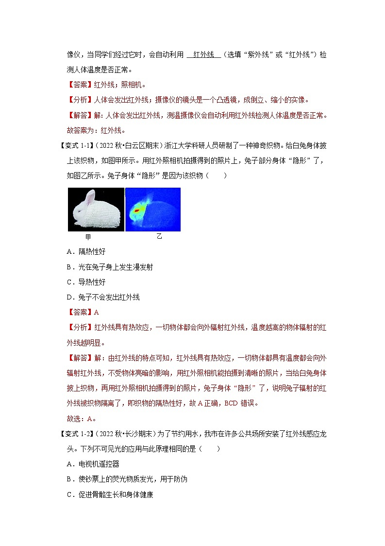 3.2 人眼看不见的光（考点解读）（解析版）第3页