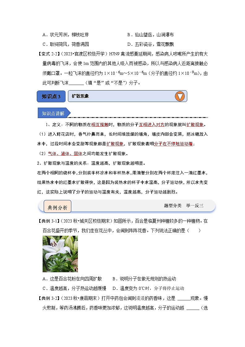 7.1走进分子世界（知识解读）（原卷版）第3页