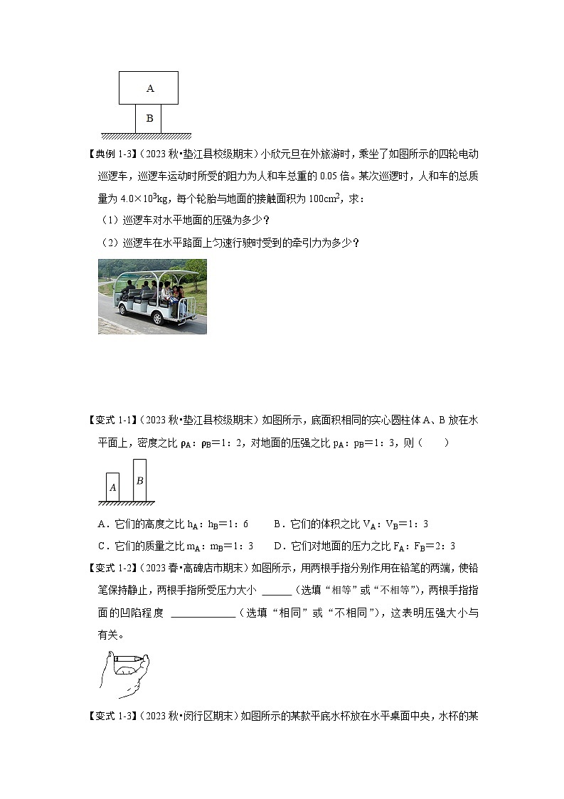 2024年苏科版物理八年级下册10.1 压强（知识解读）（原卷版+解析版）02