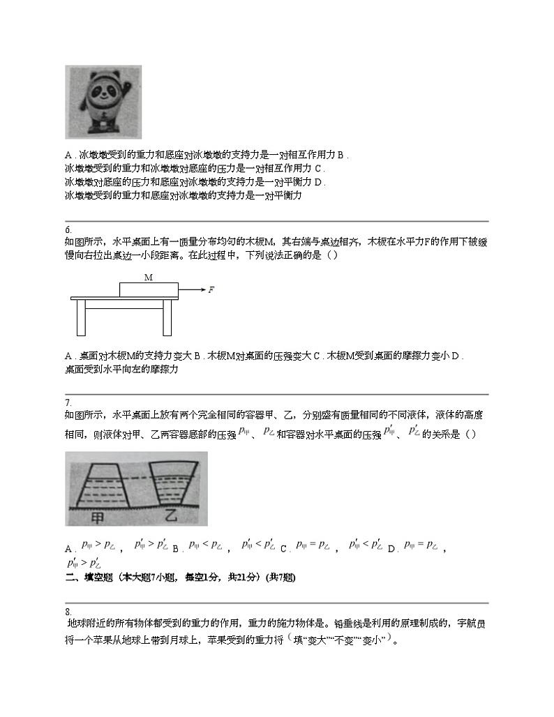广东省湛江市徐闻县2023—2024学年八年级下学期物理期中教学调研测试试卷第2页