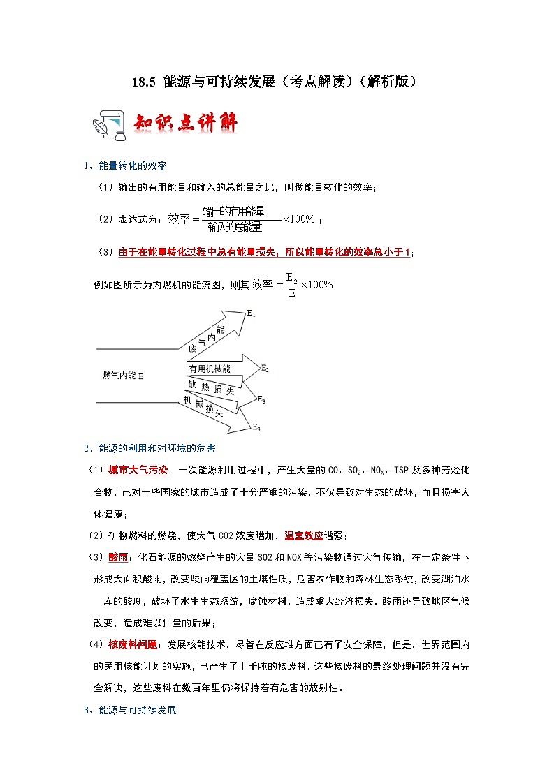 18.5 能源与可持续发展（考点解读）（原卷版+解析版）01