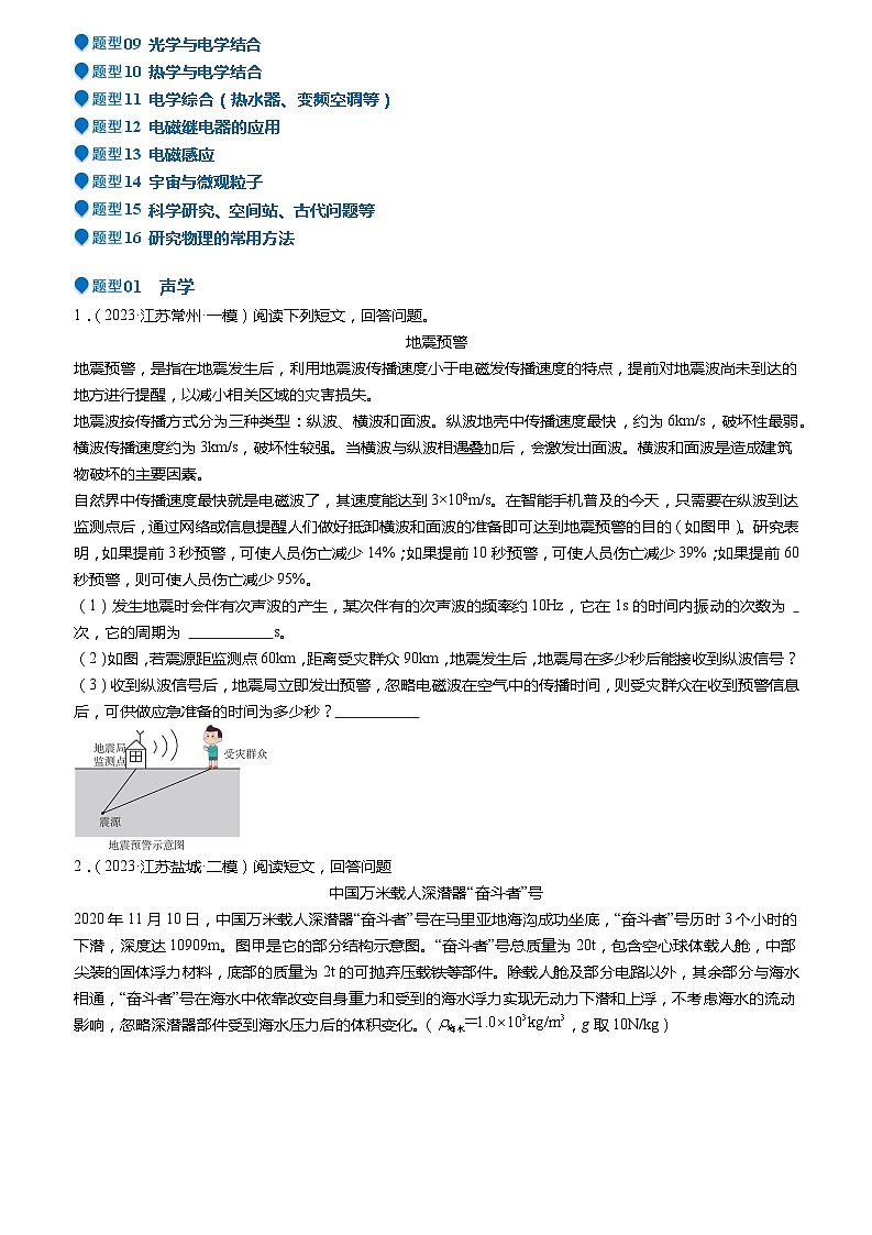 2024年中考物理冲刺（全国通用）压轴题14 综合能力题（科普阅读题）（原卷版+解析版）02