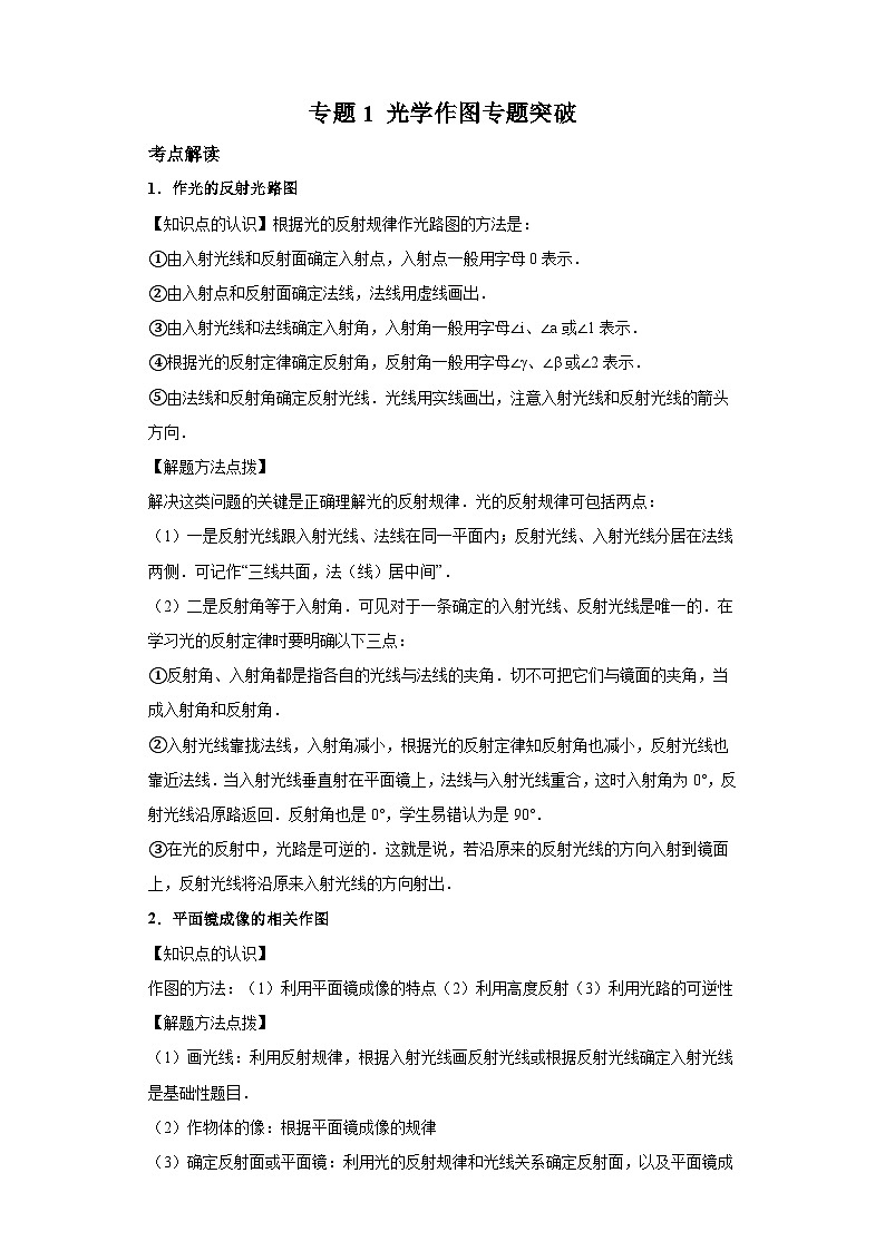 【专题】2024年中考物理二轮复习题型专练专题1光学作图第1页