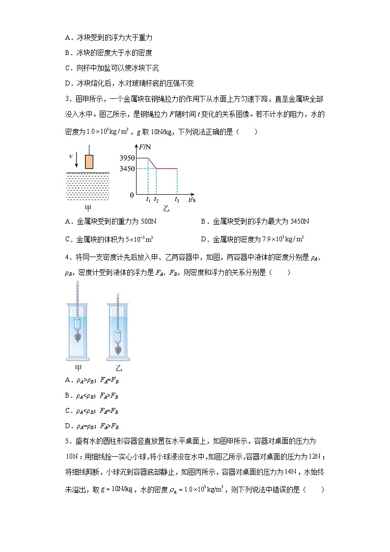 【专题】2024年中考物理二轮复习题型专练专题10物质密度的测量专题突破第3页