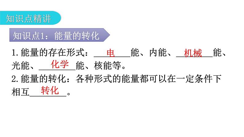 人教版九年级物理第十四章内能的利用第三节能量的转化和守恒教学课件第5页