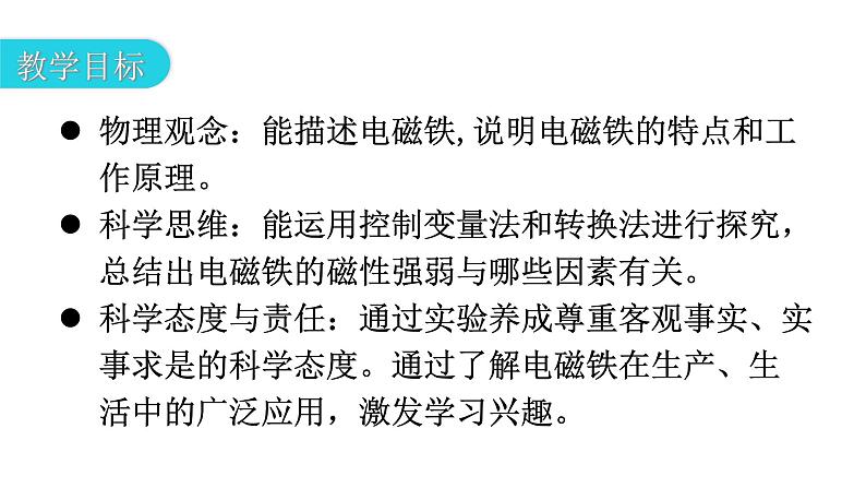 人教版九年级物理第二十章电与磁第三节电磁铁电磁继电器第一课时电磁铁教学课件第3页