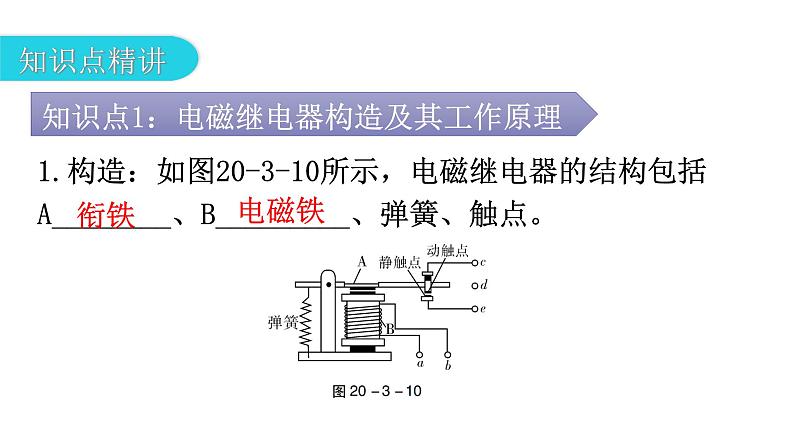 人教版九年级物理第二十章电与磁第三节电磁铁电磁继电器第二课时电磁继电器教学课件第4页