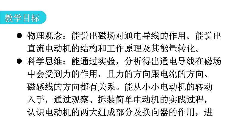 人教版九年级物理第二十章电与磁第四节电动机教学课件第3页