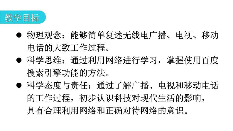 人教版九年级物理第二十一章信息的传递第三节广播、电视和移动通信教学课件第3页