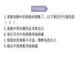 人教版九年级物理第十九章生活用电第二节家庭电路中电流过大的原因分层作业课件