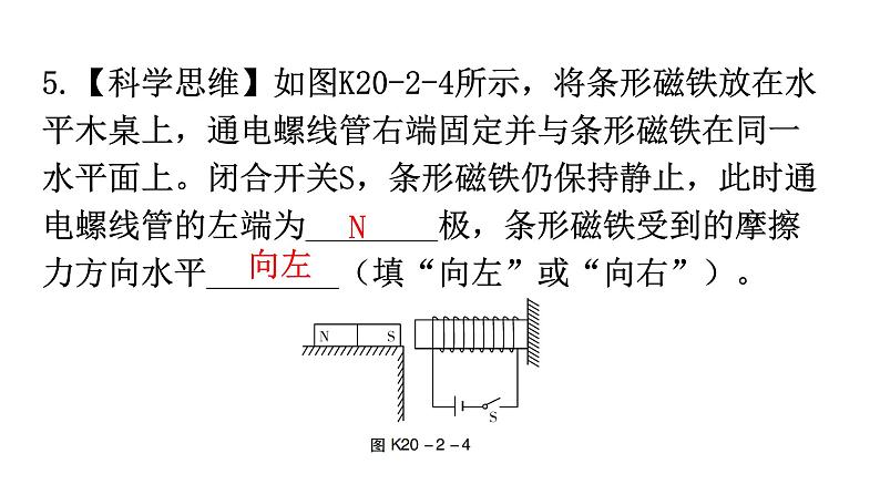 人教版九年级物理第二十章电与磁第二节电生磁分层作业课件06