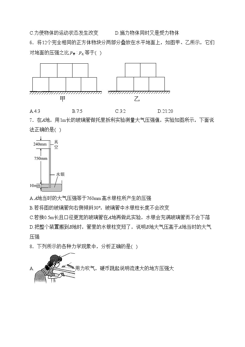 湖南省永州市宁远县2023-2024学年八年级下学期期中考试物理试卷(含答案)第2页