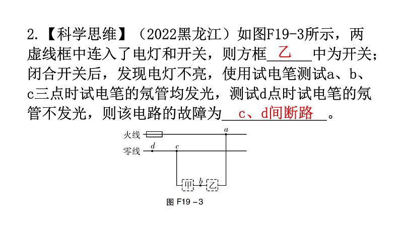 人教版九年级物理章节复习第十九章生活用电期末练习课件第7页