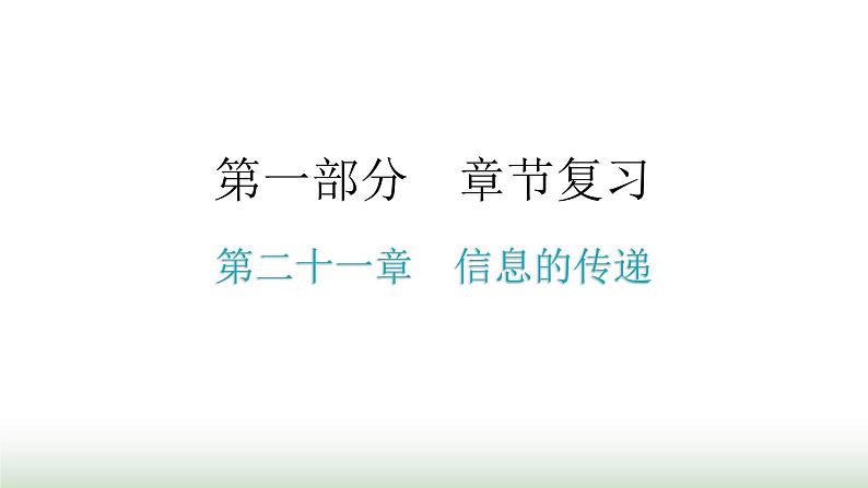 人教版九年级物理章节复习第二十一章信息的传递期末练习课件第1页