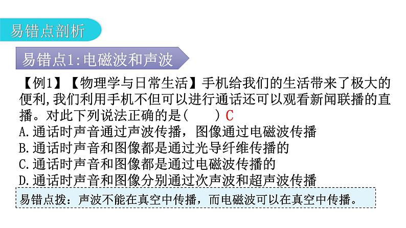 人教版九年级物理章节复习第二十一章信息的传递期末练习课件第4页