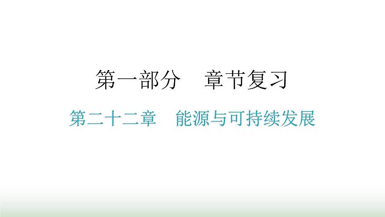 人教版九年级物理章节复习第二十二章能源与可持续发展期末练习课件第1页