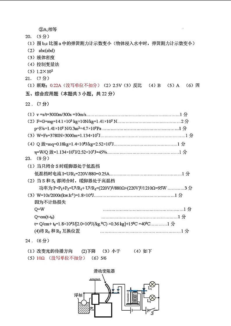 19，2024年辽宁省营口市九年级中考适应性测试（二模）物理化学试题02