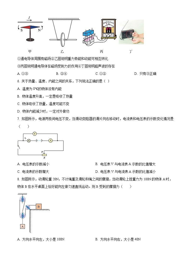 2024年江苏省扬州市江都区邵樊片中考第二次模拟物理试题（原卷版）第2页